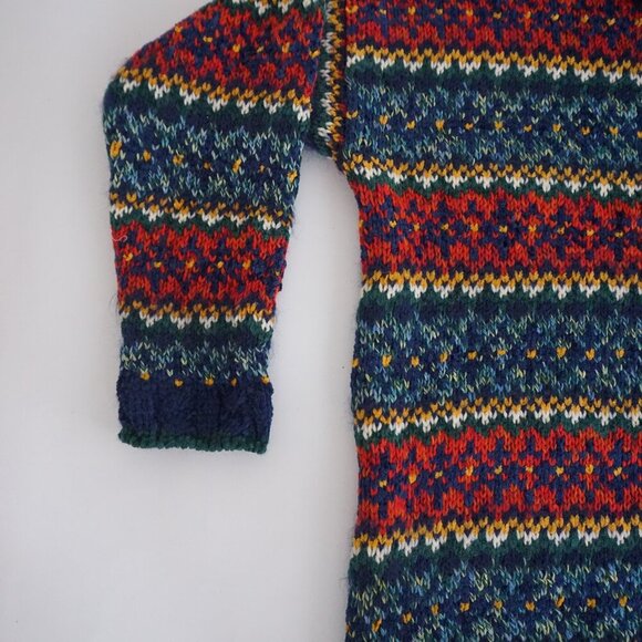 Vintage Liz Sport Fair Isle Wool Turtleneck Sweater Cabincore Apres Ski S - Picture 7 of 9
